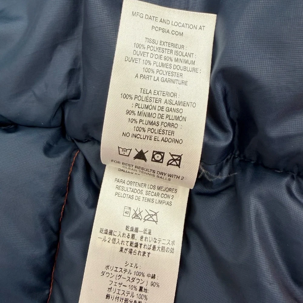 Patagonia Worn Wear Vest Mens XL Orange Down Sweater Full Zip 84622 STAINS - Picture 5 of 16